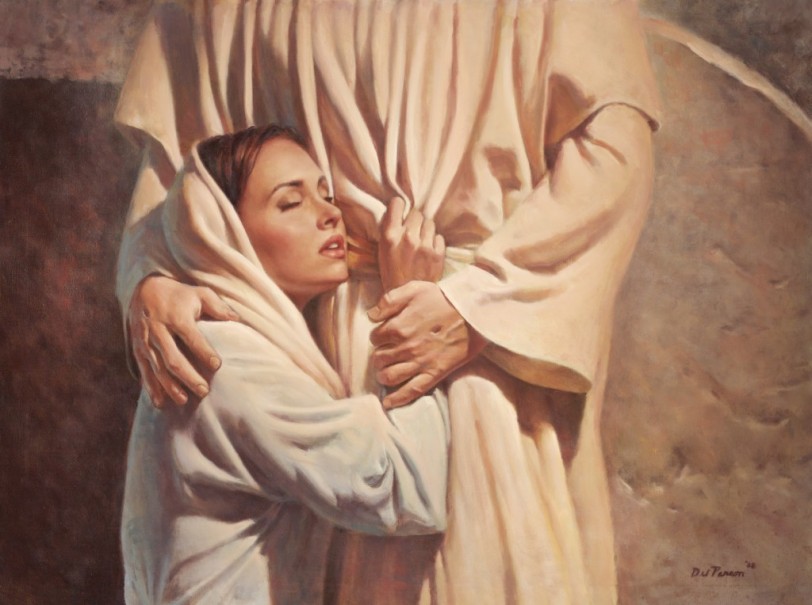 Mary clings to Jesus